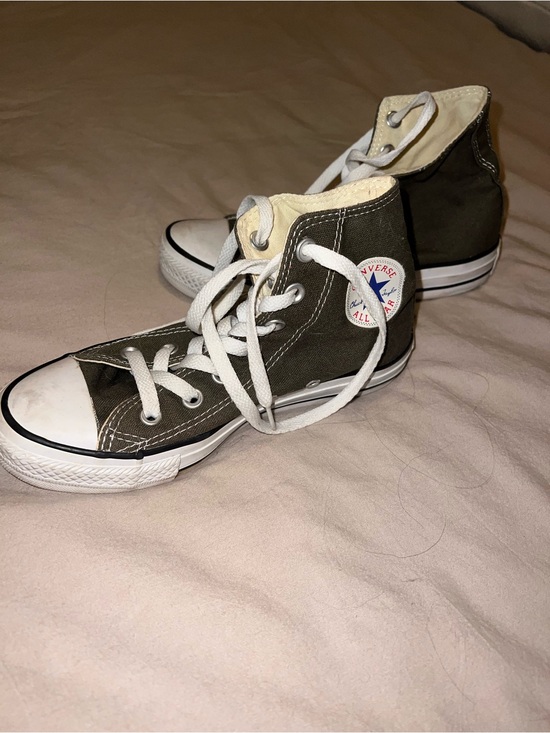 Converse Shoes - Converse High Top Sneakers in Olive Green and White
